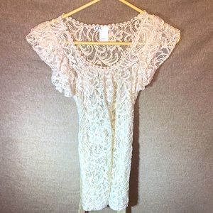 Women’s white see through shirt Charlotte russe size small